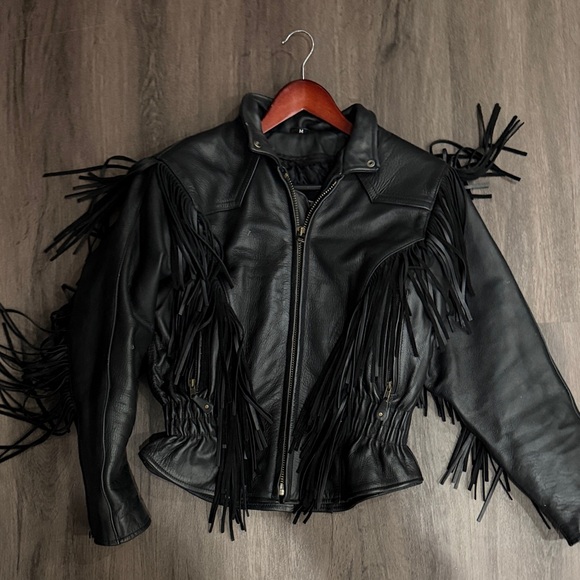 Jackets & Blazers - Leather fringe jacket